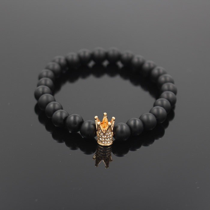 Signature Crown Lava Stone Bracelet 2 - Drip Culture Jewelry