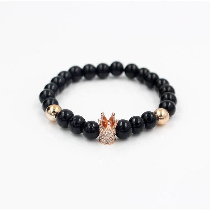 Signature Crown Lava Stone Bracelet 2 - Drip Culture Jewelry