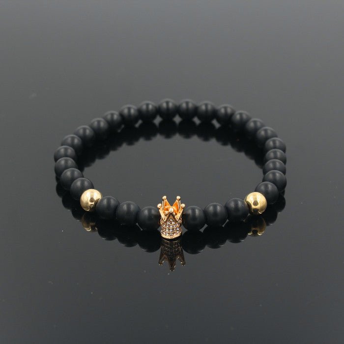 Signature Crown Lava Stone Bracelet 2 - Drip Culture Jewelry