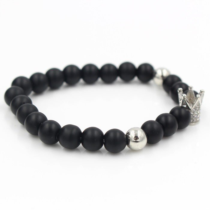 Signature Crown Lava Stone Bracelet 2 - Drip Culture Jewelry