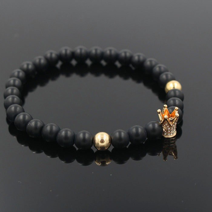 Signature Crown Lava Stone Bracelet 2 - Drip Culture Jewelry