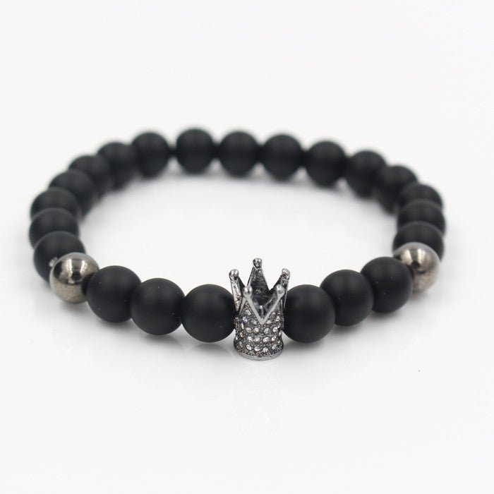 Signature Crown Lava Stone Bracelet 2 - Drip Culture Jewelry