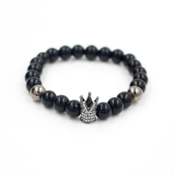 Signature Crown Lava Stone Bracelet 2 - Drip Culture Jewelry