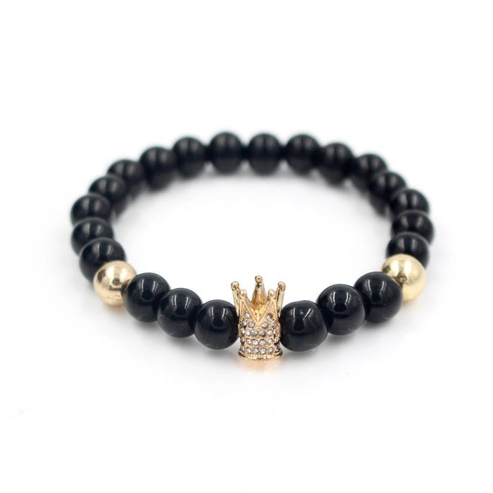 Signature Crown Lava Stone Bracelet 2 - Drip Culture Jewelry