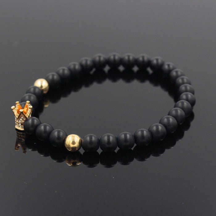 Signature Crown Lava Stone Bracelet 2 - Drip Culture Jewelry