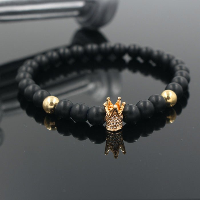 Signature Crown Lava Stone Bracelet 2 - Drip Culture Jewelry