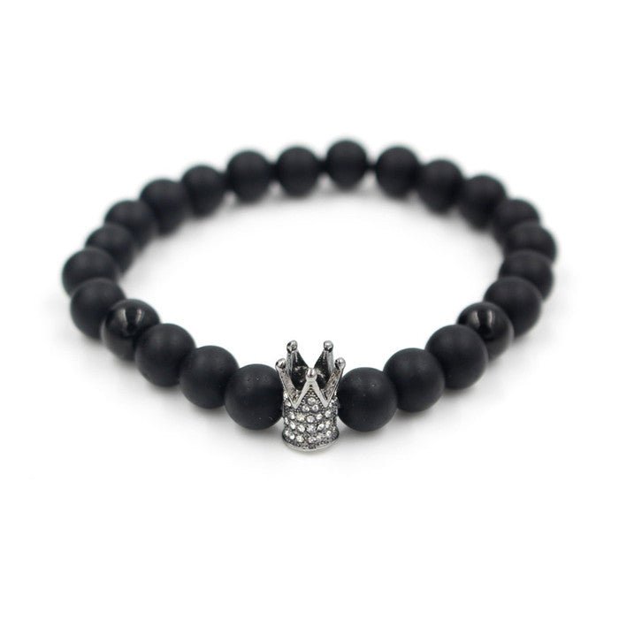 Signature Crown Lava Stone Bracelet 2 - Drip Culture Jewelry