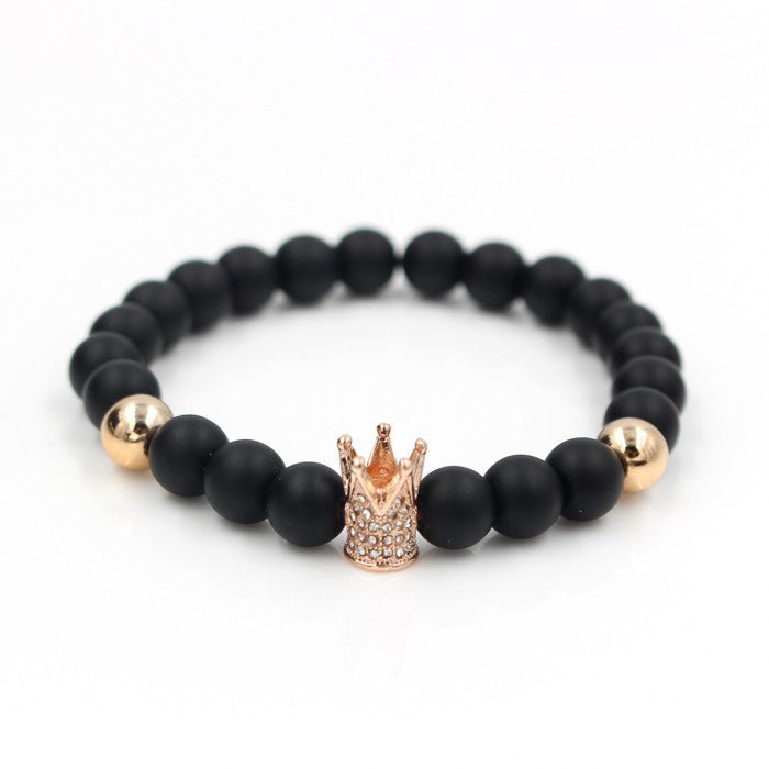 Signature Crown Lava Stone Bracelet 2 - Drip Culture Jewelry