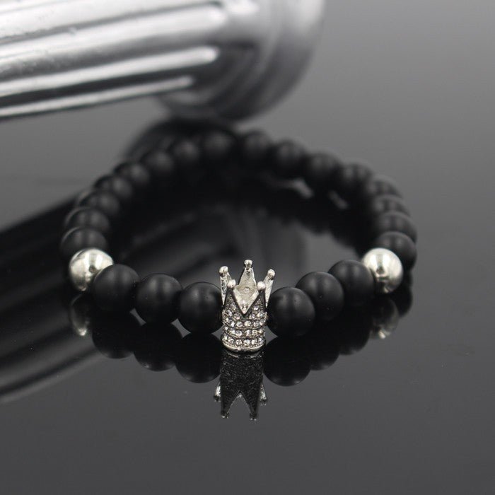 Signature Crown Lava Stone Bracelet 2 - Drip Culture Jewelry