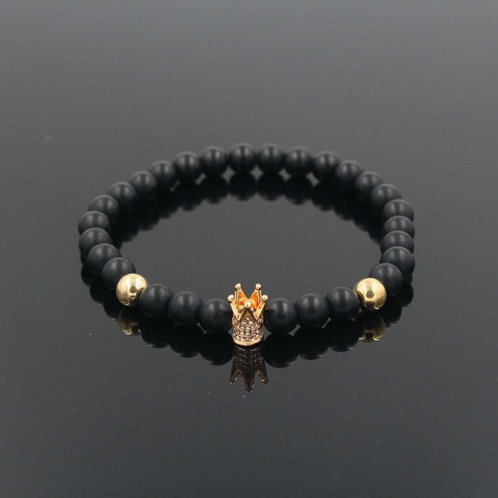 Signature Crown Lava Stone Bracelet 2 - Drip Culture Jewelry