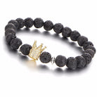 Signature Crown Lava Stone Bracelet - Drip Culture Jewelry
