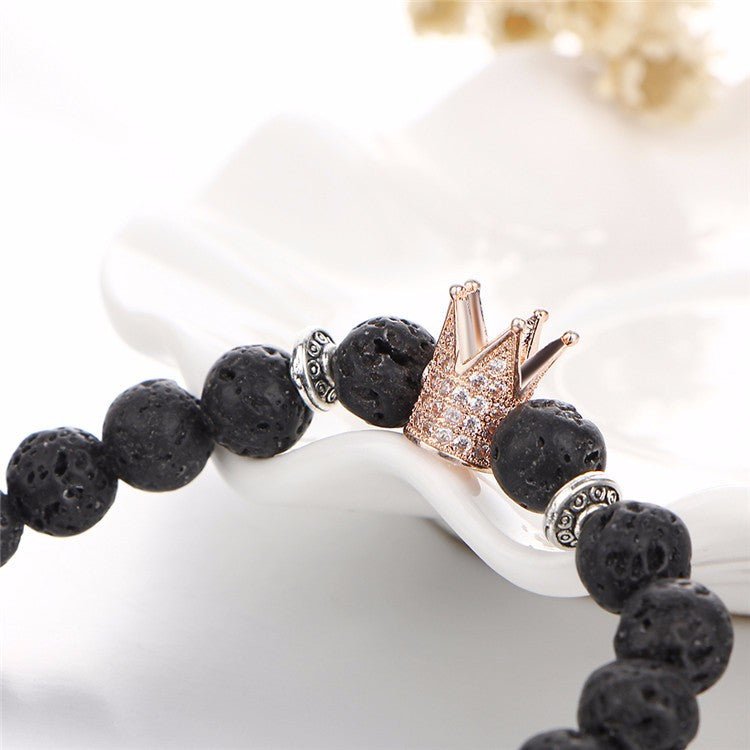 Signature Crown Lava Stone Bracelet - Drip Culture Jewelry